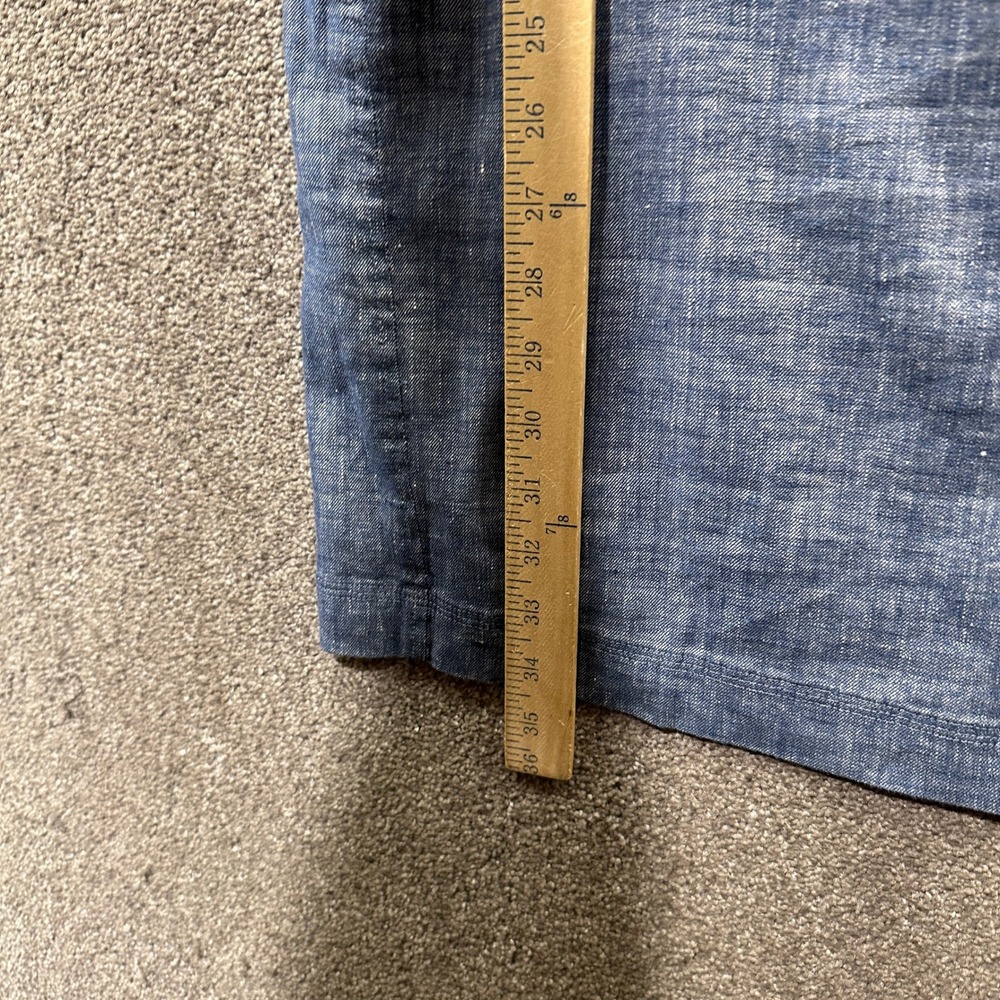 Theory Adraya Blue Linen Blend Sleeveless Shift Mini Dress Size 4 Coastal Summer - Picture 5 of 11